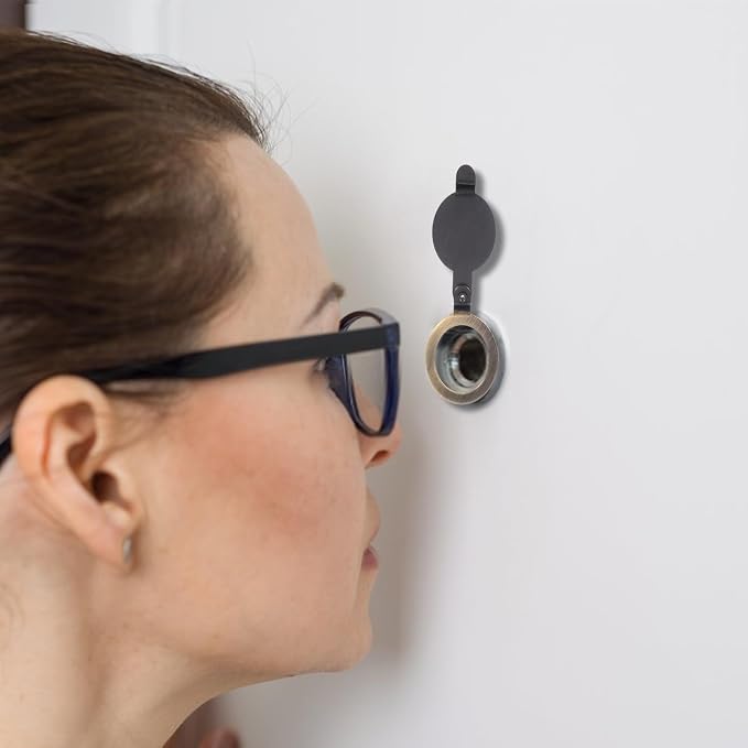 ORFOFE 2 piezas cubierta de mirilla de puerta de cobre con protector de privacidad y escudo giratorio para seguridad en puertas de apartamento miniatura 9
