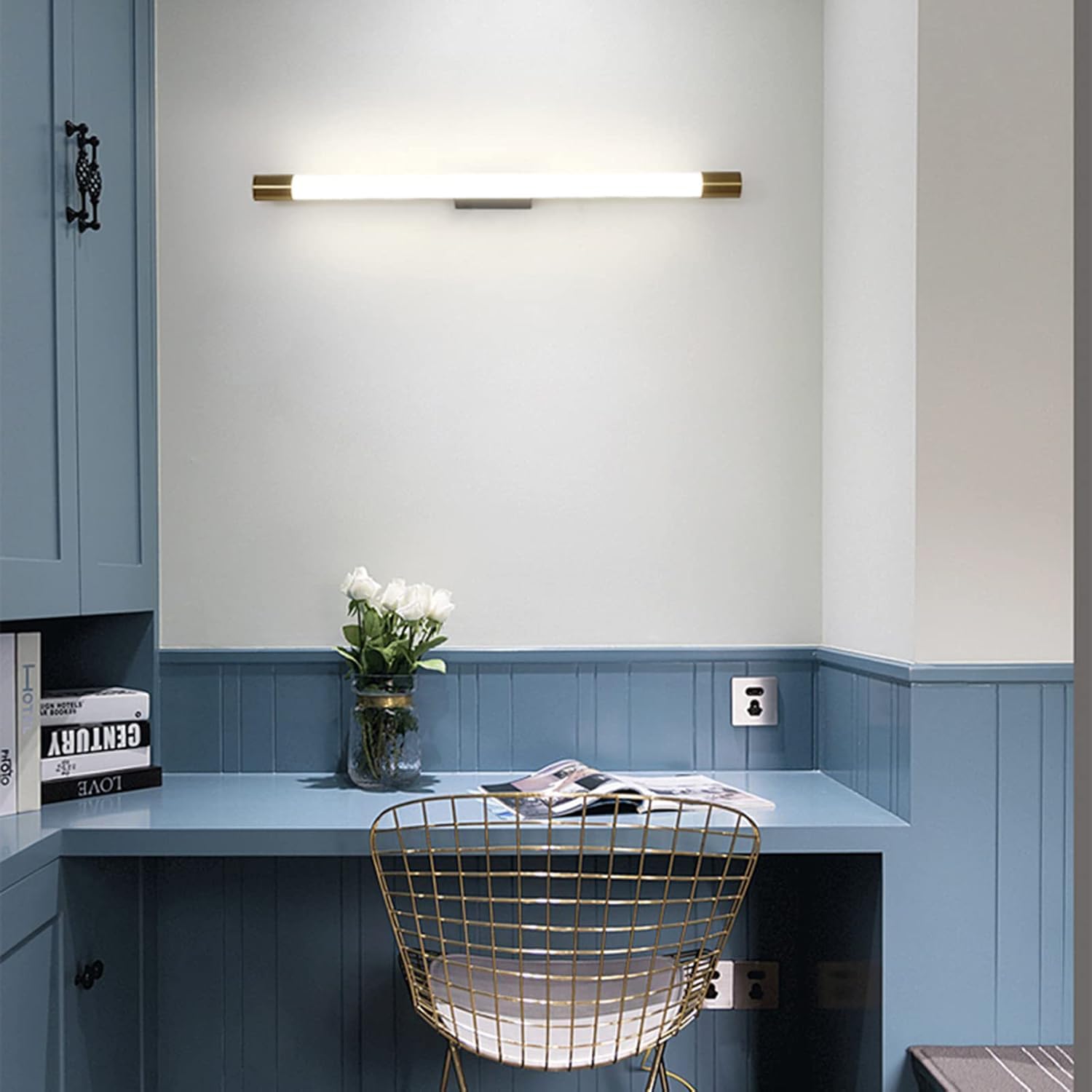 CCXXYGWJ Lampada da Parete per Trucco, lampadario, Luce Frontale a Specchio, Decorazione in Acrilico, Alluminio, Specchio a LED