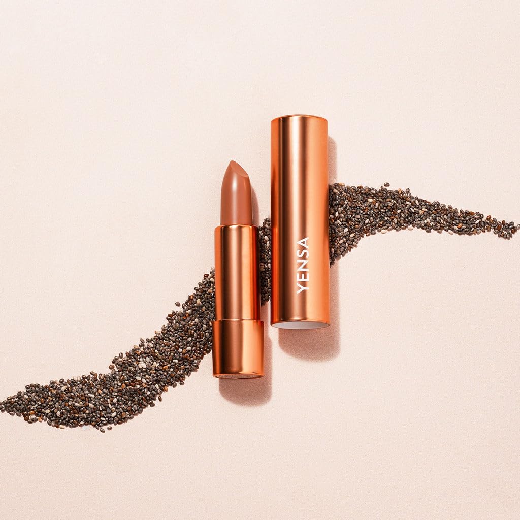 YENSA Vibrant Silk Hydrating Lip Stick - Long Lasting Lipstick with Hyaluronic Acid, Vitamin E & Super Oils - High Pigment Color & Semi Glossy Finish - Moisturizing Formula - Captivate (0.12 oz) - Image 8