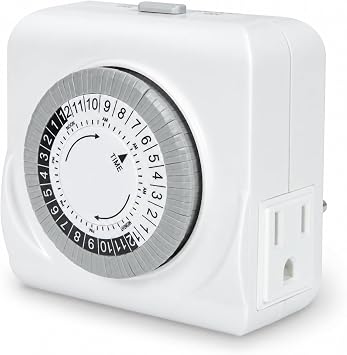24-Hour Mechanical Outlet Timer, 2 Grounded Outlets, 1 Pack