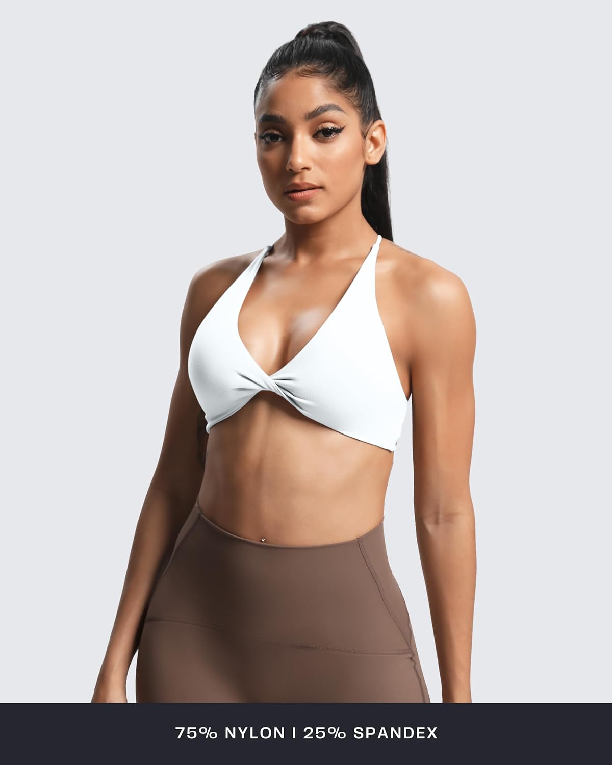 Aoxjox Women's Workout Sports Bras Fitness Veronica Cross Back Low Impact Twist Bra Yoga Crop Tank - Image 3