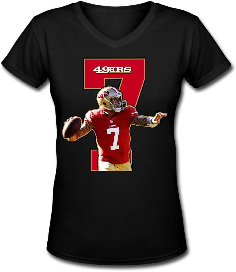 HggtdfK Women's Colin Kaepernick No.7 American Football T-Shirt V-Neck