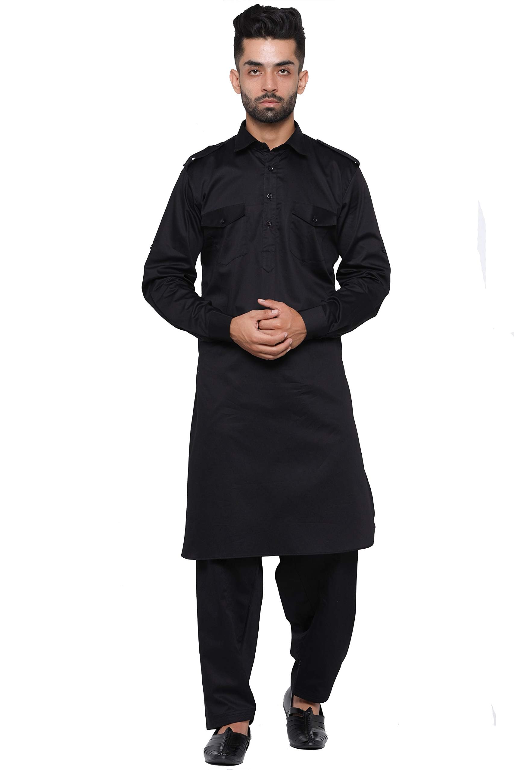 patwa & co. Men’s Pathani Suit | Traditional Ethnic Wear with Shoulder Loops & Foldable Sleeves-picture-27