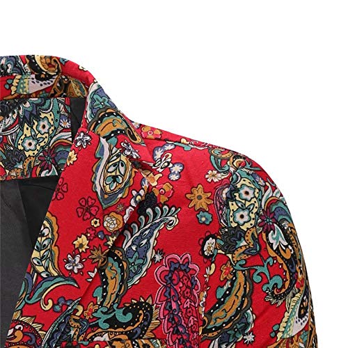 KISSQIQI Men's Print Floral Suit Casual Slim Fit Luxury Dress Blazer Jacket Party Coats4