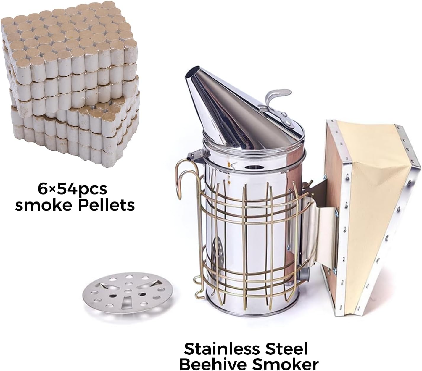 POLLIBEE 22 Pcs Beekeeping Tools, Bee Hives Starter Kit Beekeeping Supplies, Equipment with Bee Smoker for Beekeeping, Necessary Bee Hive Tools for Beginners and Beekeepers