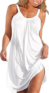 Bluetime Vestido de playa estilo halter de verano para llevar como salida de baño, para arriba del traje de baño