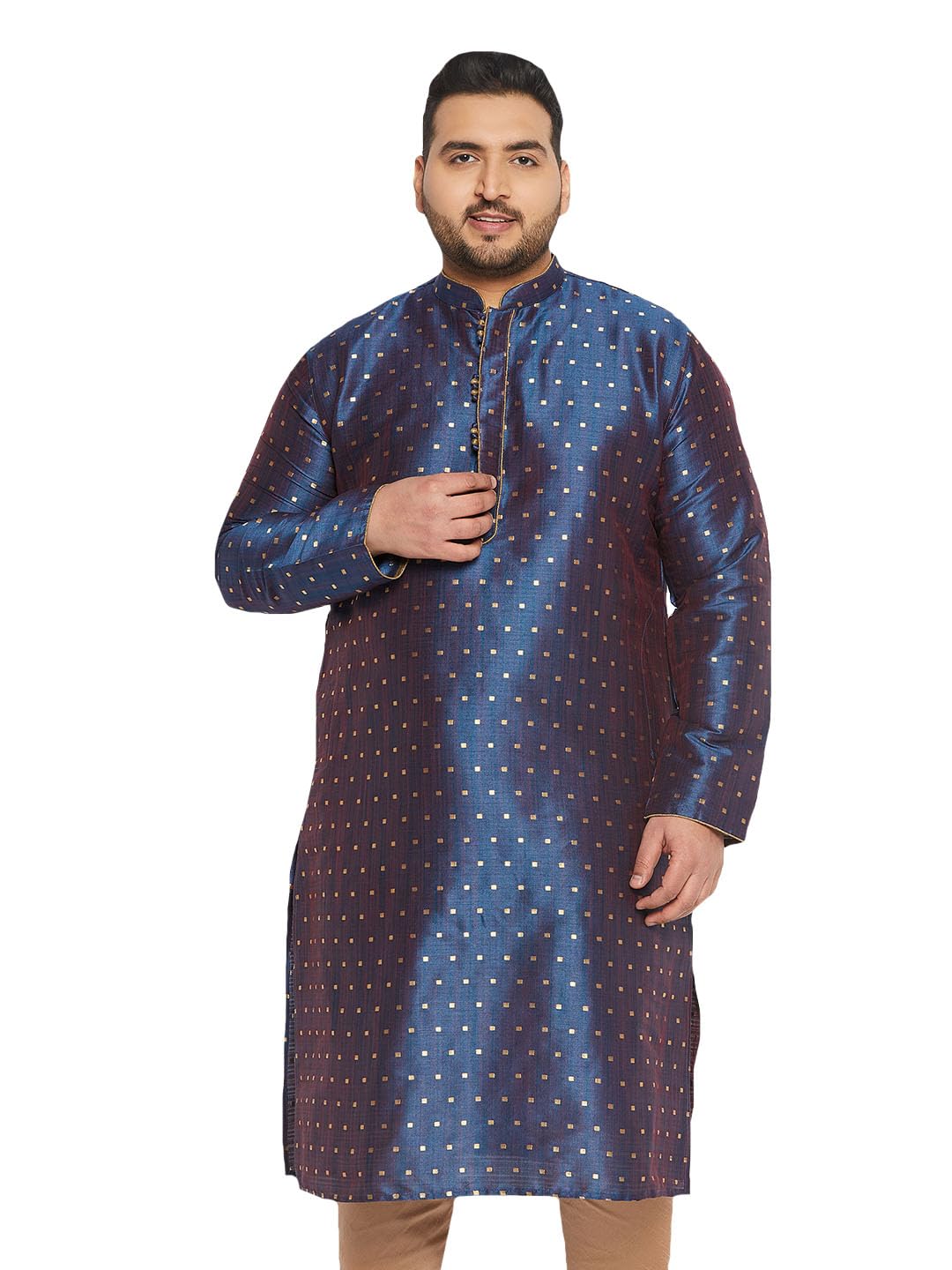 vastramay plus Men's Silk Blend Kurta-picture-38