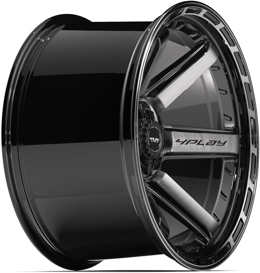 4PLAY Wheels 4P63 22 Inch Rim Fits 5x127 & 5x139.7 22x12 Gloss Black Brushed with Tinted Clear (1)