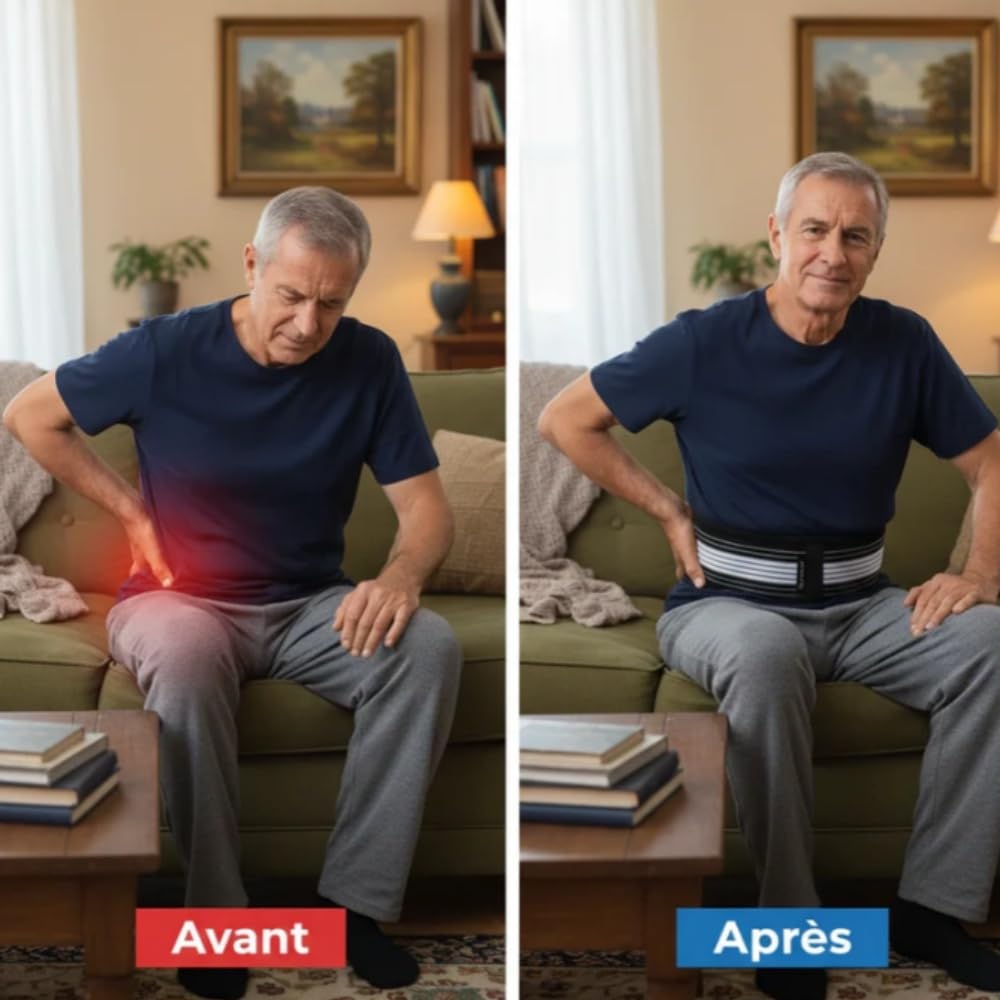 Santenor - Ceinture Lombaire soutien fort, légère & confortable, ajustable respirante, avec sangle de compression élastique, pour corriger postures, fitness & travail manuel, pour hommes & femmes