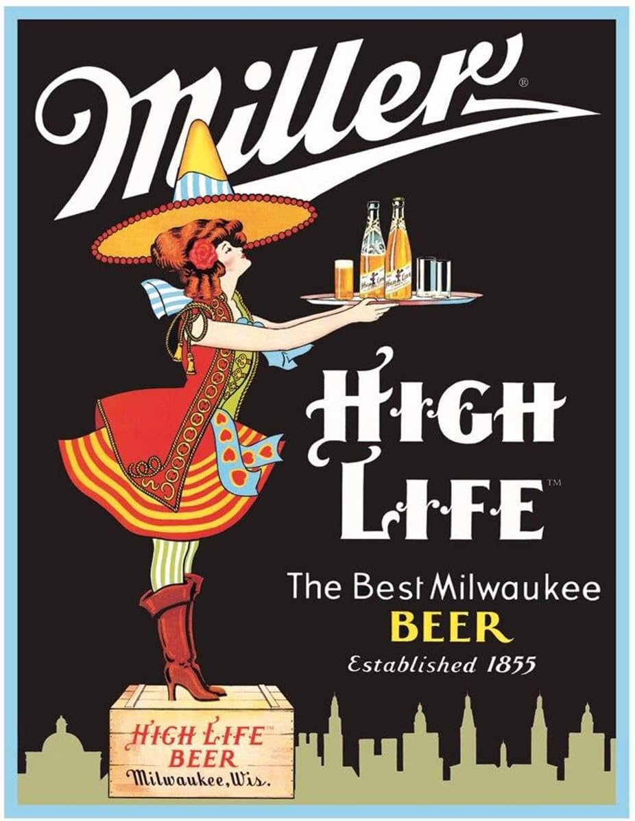 Desperate Enterprises Miller High Life Server Tin Sign – Nostalgic Vintage Metal Wall Décor – Made in USA Desperate Enterprises Miller High Life Server Tin Sign – Nostalgic Vintage Metal Wall Décor – Made in USA