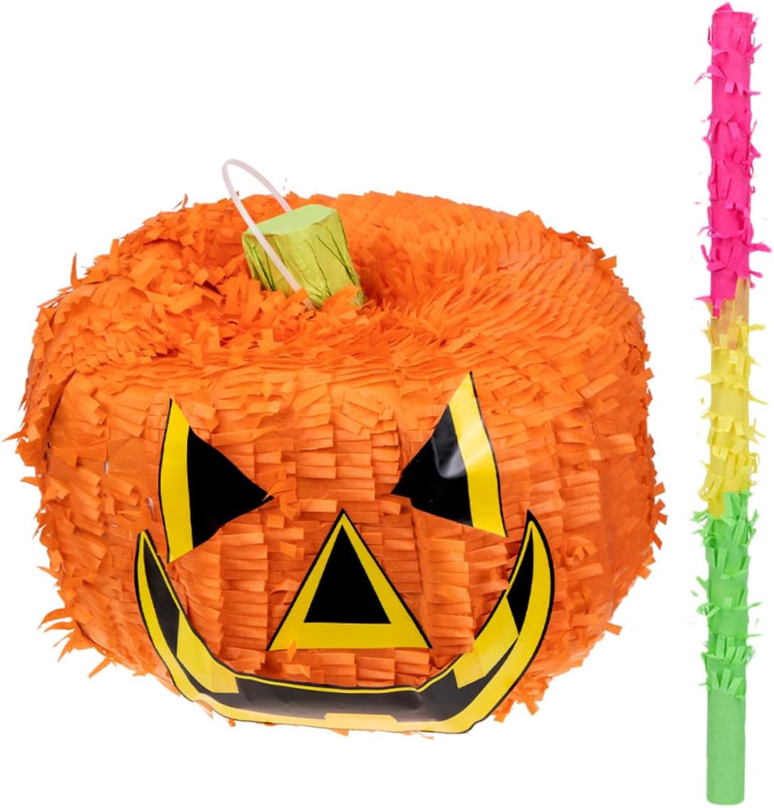 1Set Halloween Pumpkin with Stick Fun Activity for Spooky Parties Fill with Treats for Halloween Decoration and Fiesta Game
