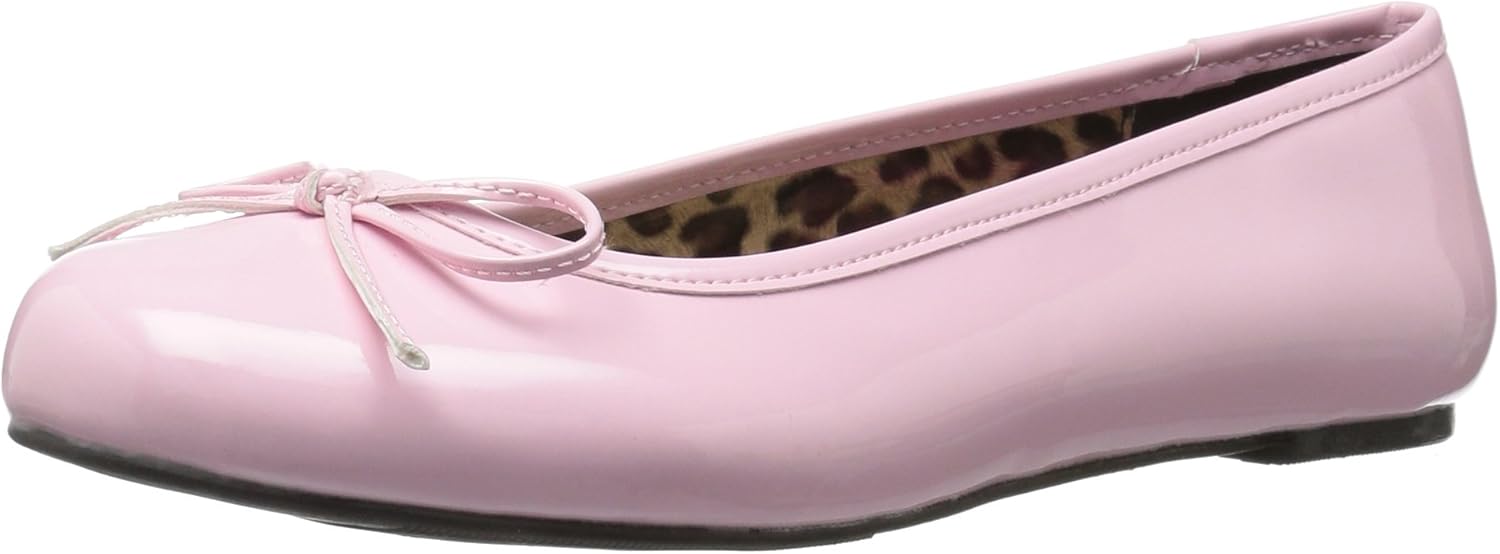 Pleaser Pink Label Women's Anna01/Bp Ballet Flat, B Pink Str Patent, 12 M US