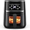 Hot air fryer 45L deep fryer Hot air without oil XL Air Fryer with viewing window LED touchscreen 8 programs air fryer 1500W Adjustable temperature control Good grilling results