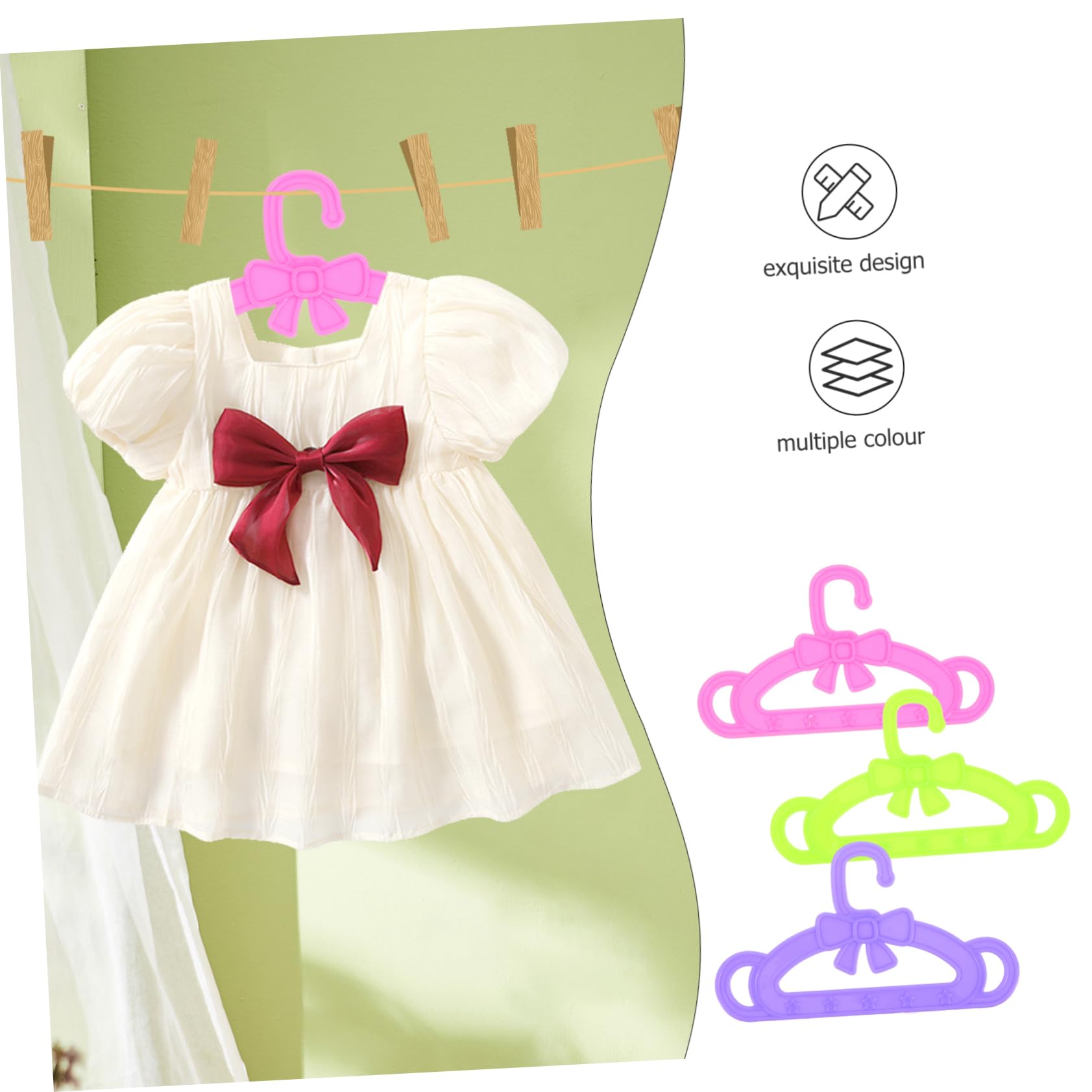 ERINGOGO 15 Perchas para Ropa de Muñecas de Plástico, Soporte para Ropa de Muñecas de Juguete, Adecuado para Niños en Navidad y Ocasiones Obsequios