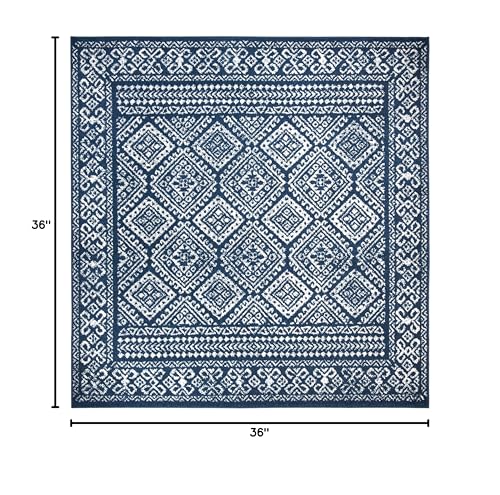 Tapete cuadrado 3' SAFAVIEH estilo boho marroquí miniatura 2