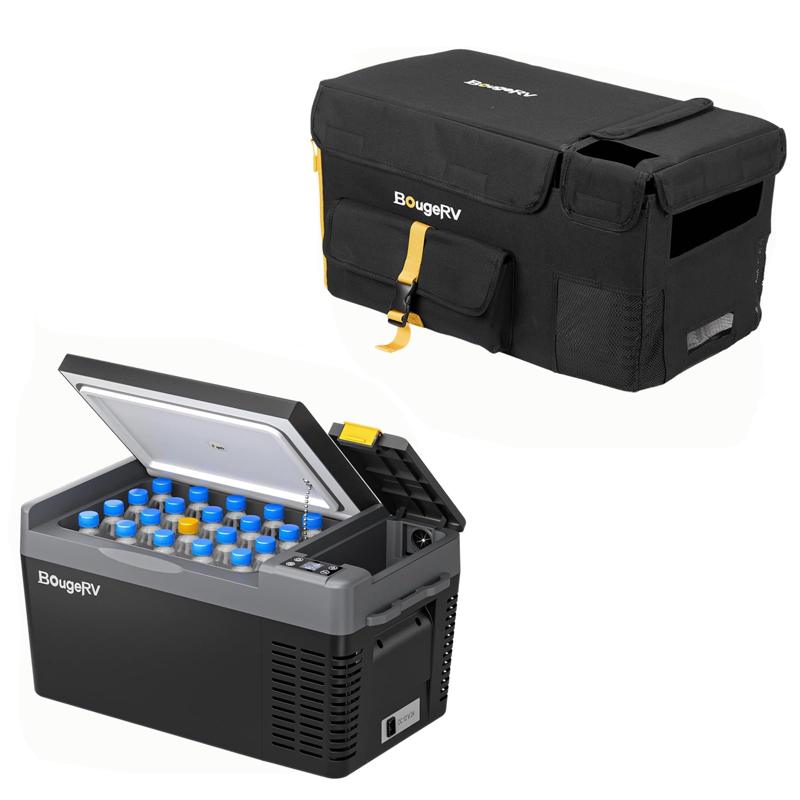 BougeRV CRPRO 20L Glacière à compresseur (Noir) avec housse isolante incluse