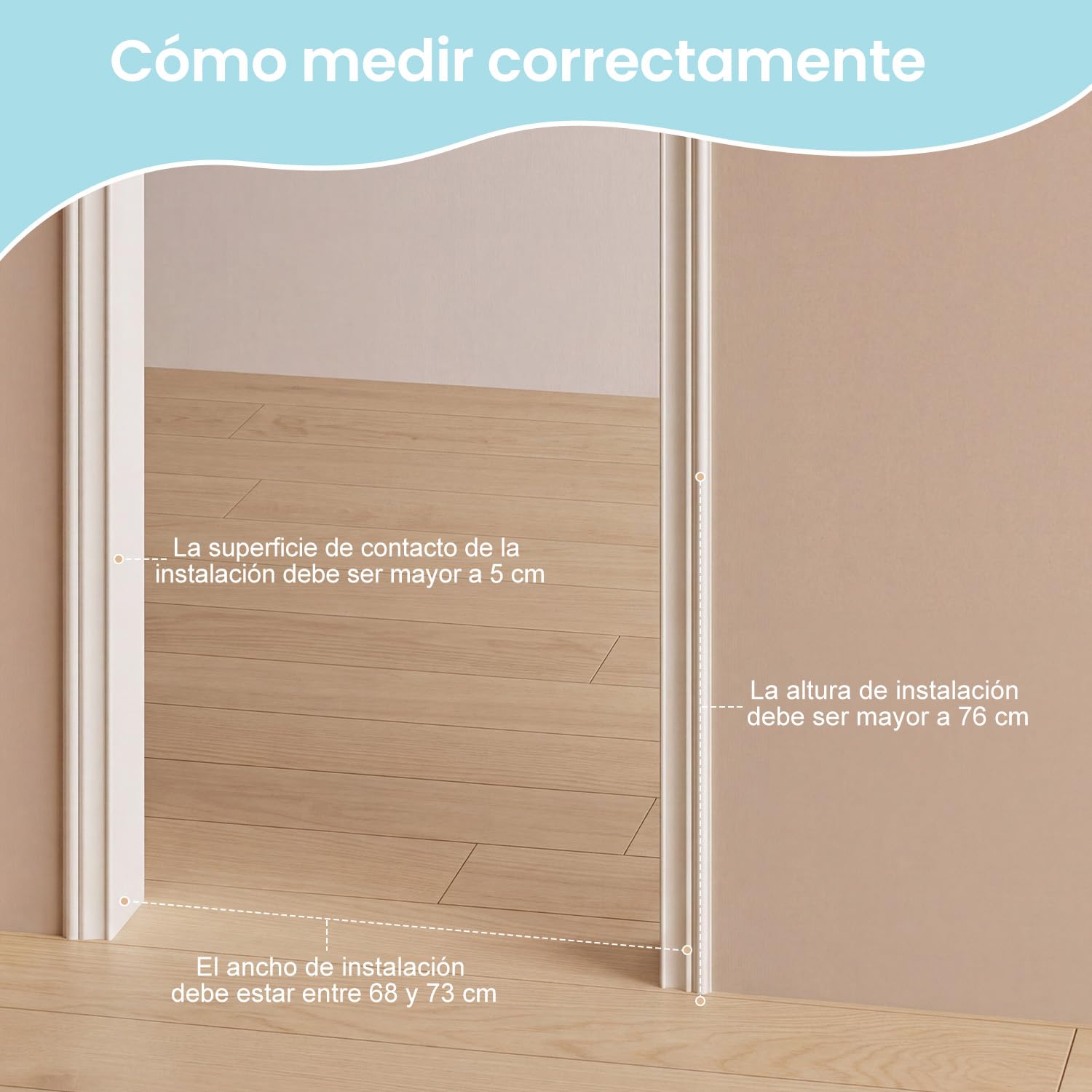 YEAUPE PRO Barrera de Seguridad Niños Escalera, 89-93 CM, Valla de Seguridad Infantil sin Tornillos, Puerta de Seguridad para Bebé y Perros, Apertura Una Mano, Doble Bloqueo, Uso en Interiores, Blanco