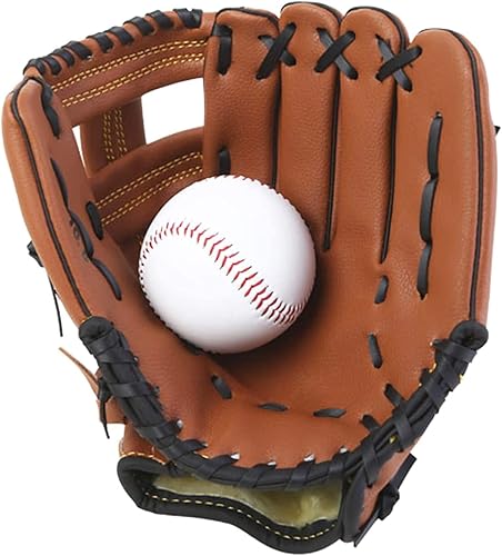 Miniatura 3 de Guante de béisbol deportivo de bateo para niños, jóvenes, adultos, entrenamiento y principiantes, guante de softball, mano derecha, guante de mano