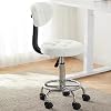 Office Drafting Chair with Back Support and Footrest Multi-Purpose Office Desk Chair,Home Chair Thick Seat Cushion for Home Bar Kitchen Shop(White)