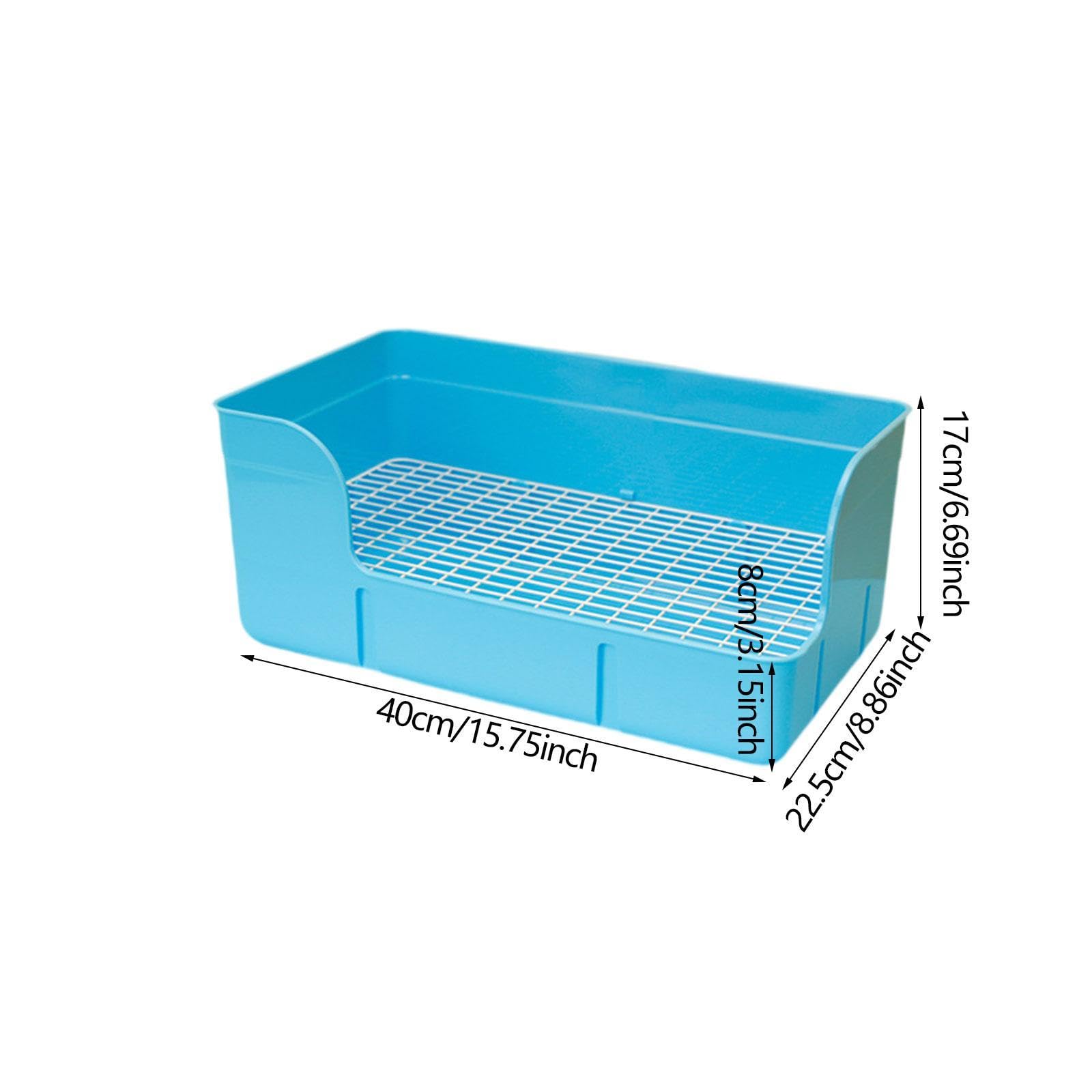 Kaninchen Toilette, Ecktoilettenbehälter für Kleintiere im Käfig, Blau