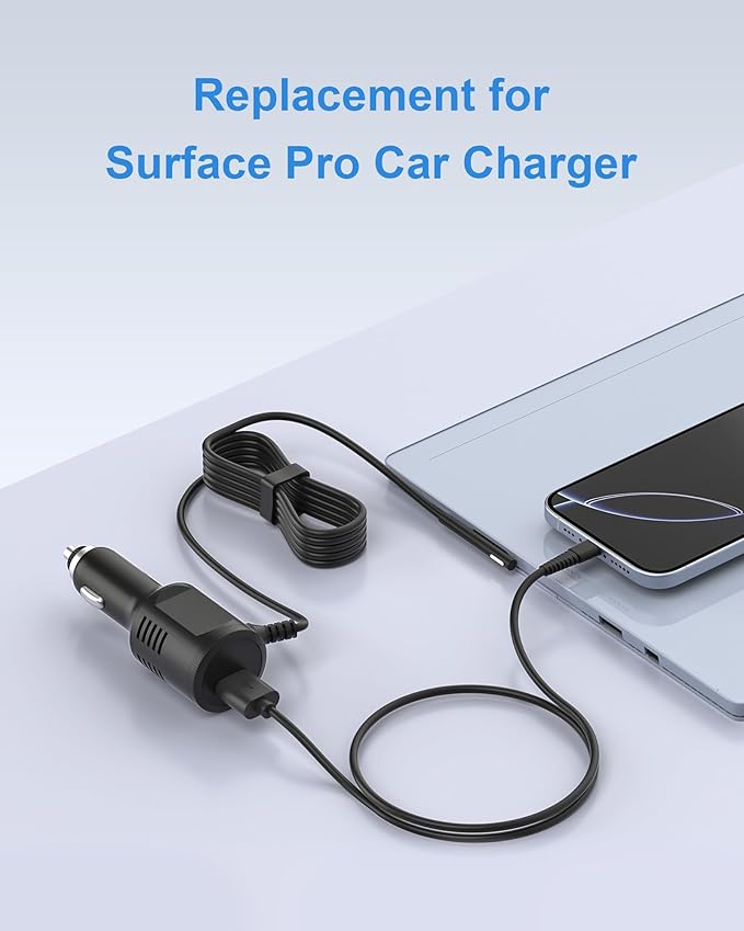 Cargador de Coche 15V 2.58A para Surface Pro con Puerto USB miniatura 2