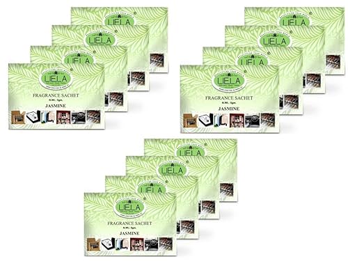 LIELA – Multipurpose Fragrance Sachets Set Of 12 Pure And Premium Jasmine, For Wardrobe, Bathroom, Purse, Garment Drawer, Closet, Shoe Rack Office, Laptop Bag Carton EtcBest Bad Odor Killer For Rs. 325 @ 46% off