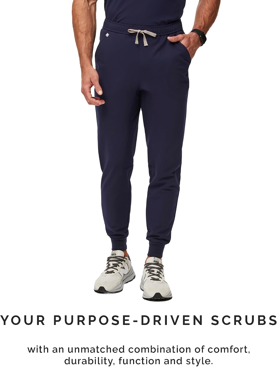FIGS Leon Top & Tansen Pants Scrub Set for Men — Classic V-Neck, Jogger, Anti-Winkle, 4-Way Stretch