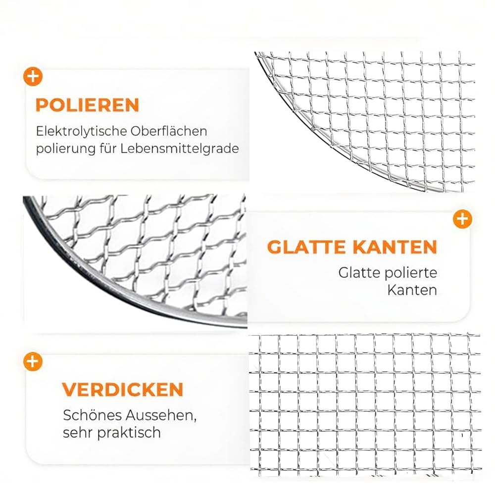 45cm Edelstahl Grillrost Rund - Vielseitiger Grillrost Für Feuerschalen & Outdoor-Grillen
