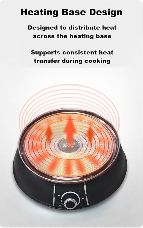 YONGXING Electric Hot Pot 30cm with Divider 304 Stainless Steel, 1400W Dual-Sided Shabu Hot Pot, 5 Liters (HS-160BU)