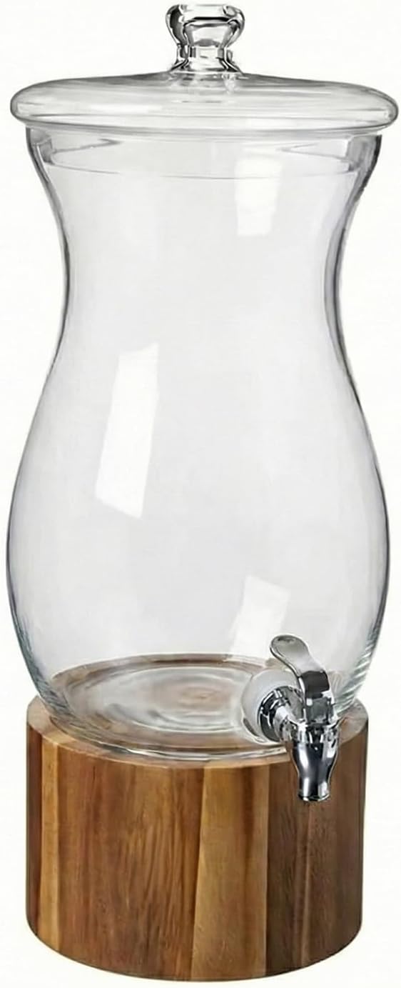 Style Setter 210767 Madera Beverage Dispenser, Clear, Wood Base, 1.6 Gallon - Image 3
