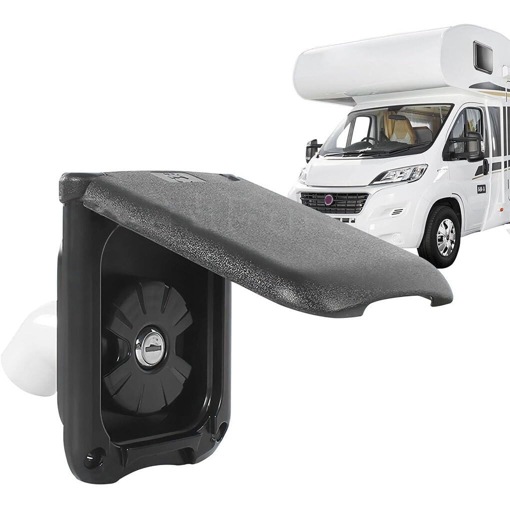 QOKLIYUI La Trappe de Remplissage d'eau Douce pour Camping-Car avec Filtre d'entrée maintient l'eau Propre et Saine, a Une Apparence étonnante et Peut prévenir, Noir