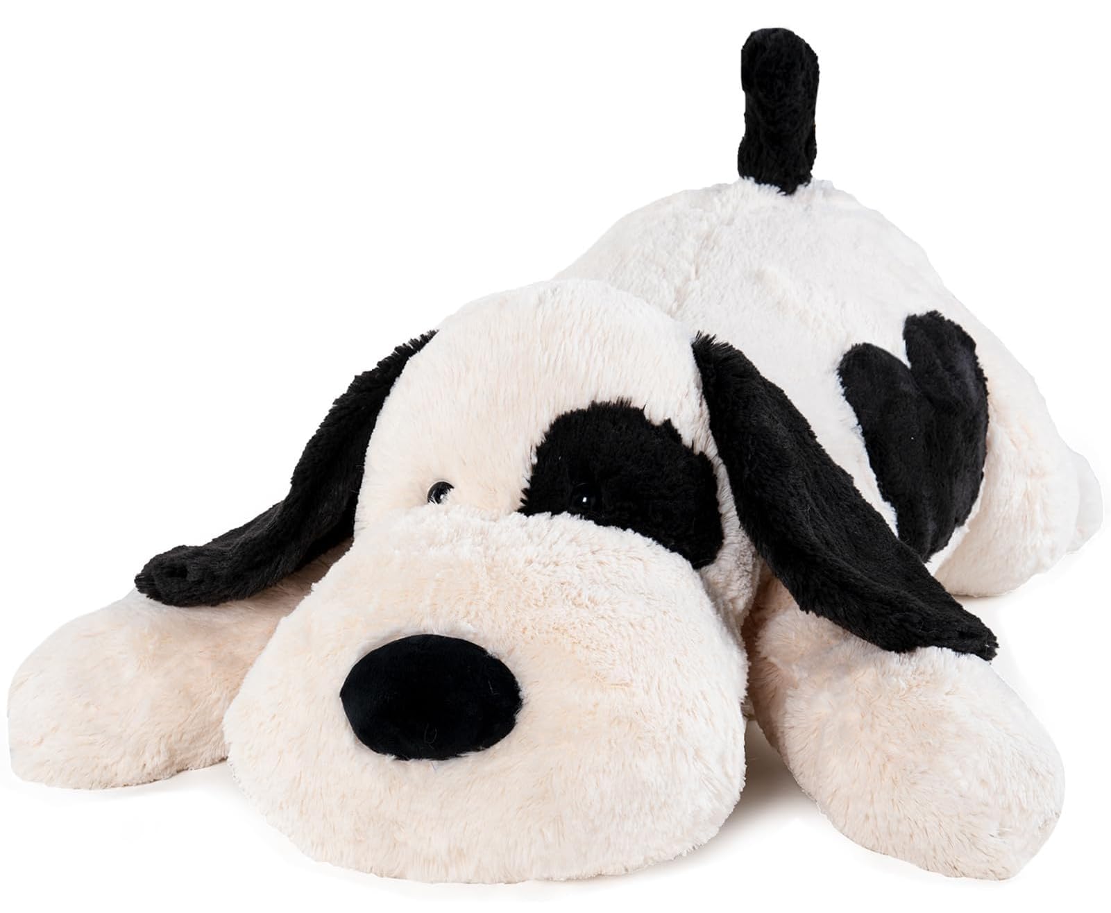 Lsoar Black White Dog Weighted Plush for Anxiety & Stress Relief 26 Inch 5.0 lbs - Calming Stuffed Animal Toy, Sensory Gift for Kids & Adults