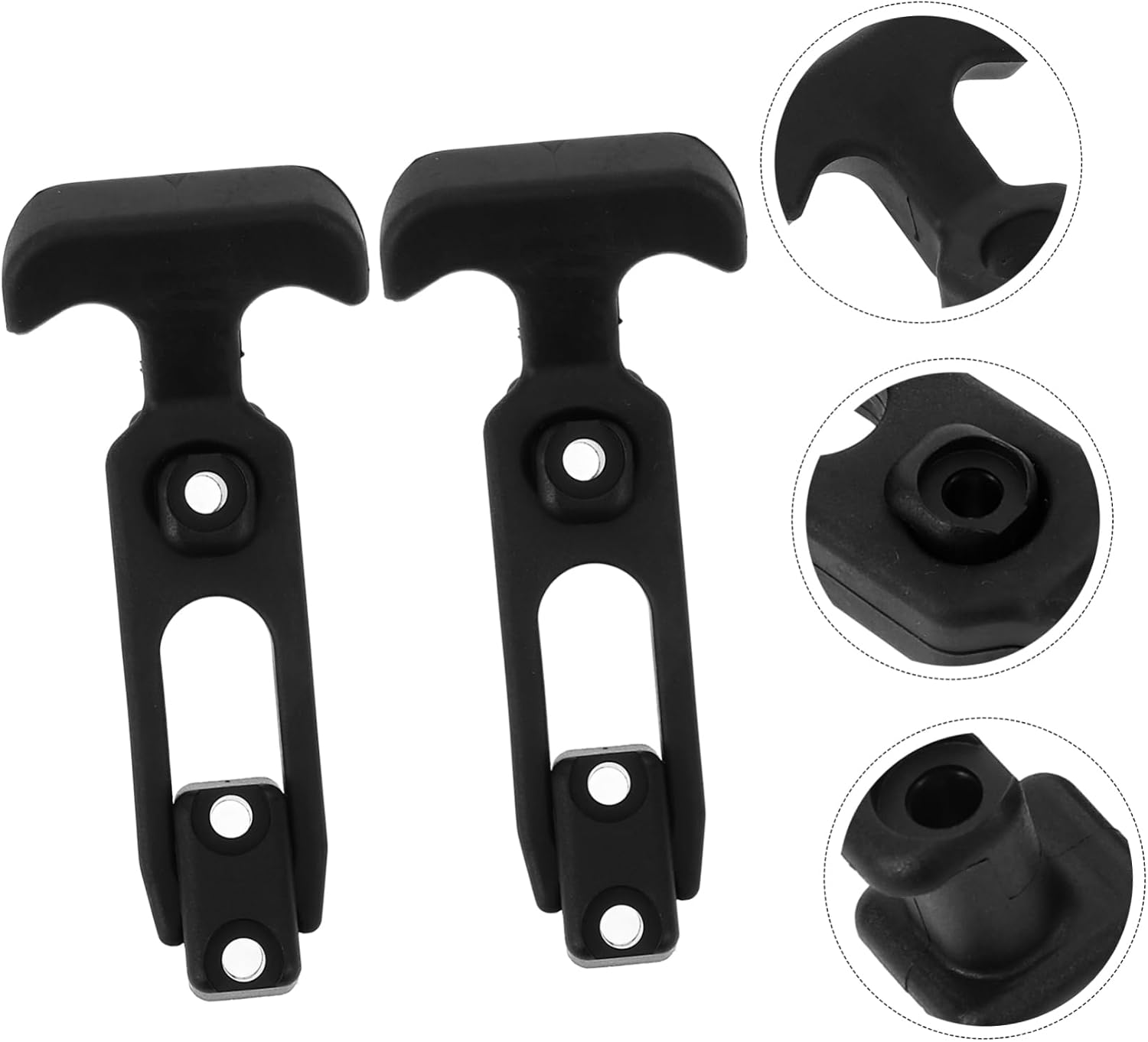 2Pcs Adjustable Rubber Hood Latches T Handle Hasp for Toolbox and Vehicle Engine Durable Heavy Duty Draw Latches for Automotive and Construction Equipment