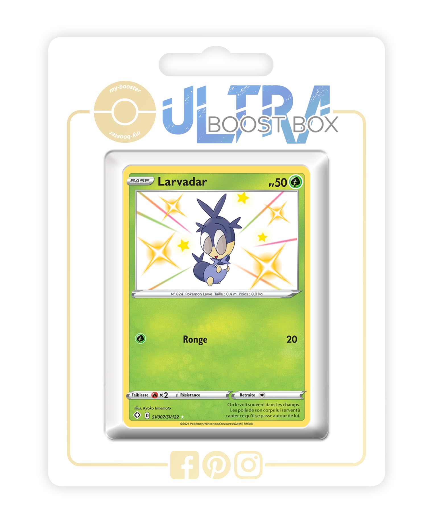 my-booster Larvadar (Blipbug) SV007/SV122 Cromatico Secreto X Écarlate et Violet 4.5 Destinées Radieuses - Box di 10 carte Pokémon Francese