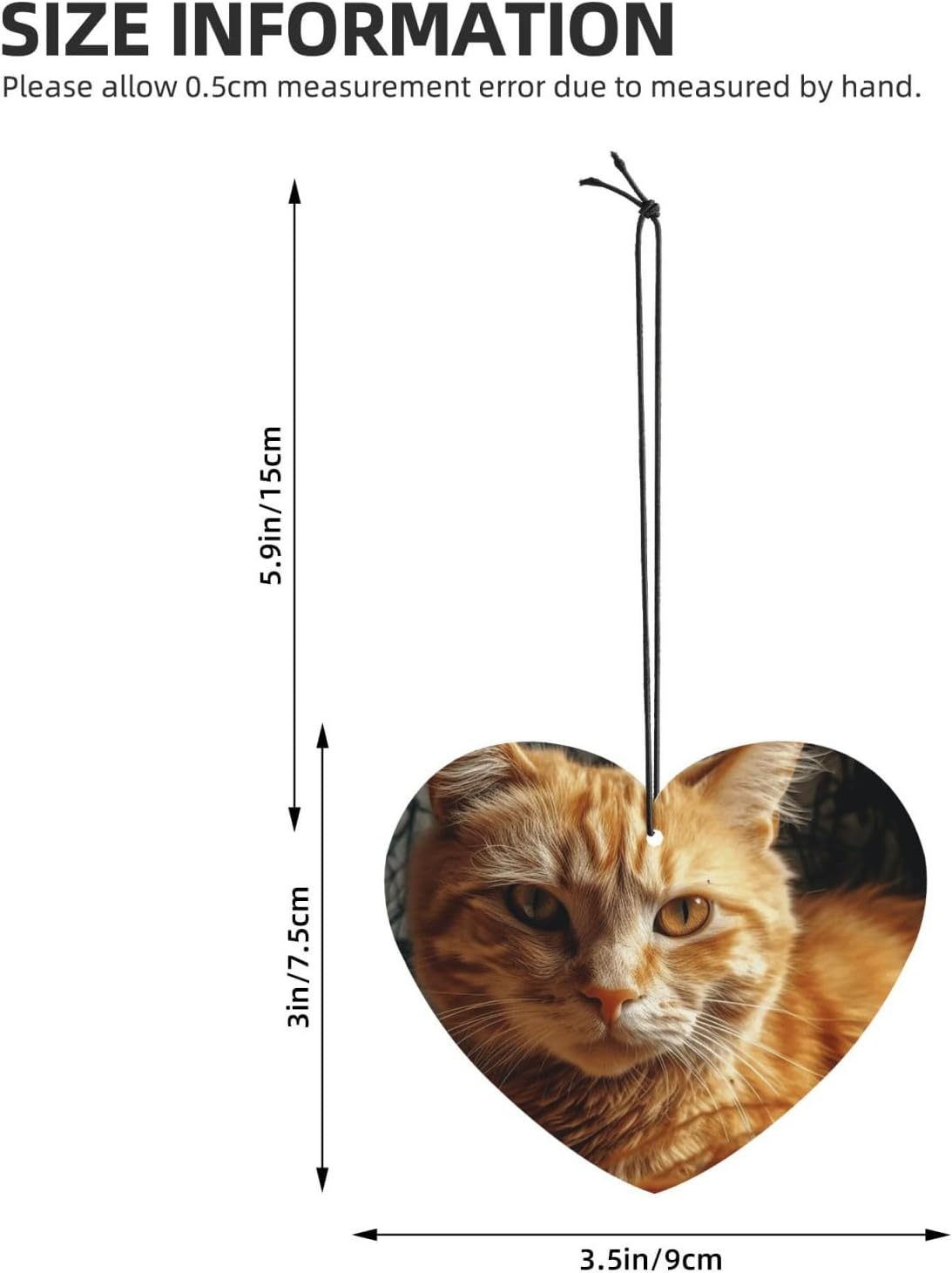 Car Air Freshener 24 PCS Orange Kitten Hanging Car Air Fresheners Auto Interior Decor Card Freshener Strong Scented Card Lavender Cars Scents for Office Bedroom Close Drawer Heart Shape