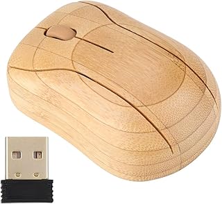 Bamboo Wireless Mouse, 2.4GHz Wireless Optical Bamboo Mouse PC Laptop Computer Wooden Wood for Laptop/Desktop