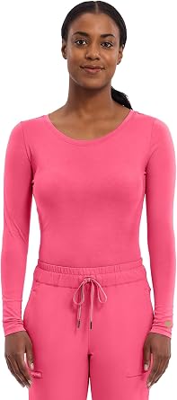 Healing Hands Underscrub Long Sleeve Women Knits Scrub Tops | Soft Cotton Blend Knit, Breathable Stretch Comfort, Machine Wash, Easy Care Fabric, Ideal For Layering Under Scrubs