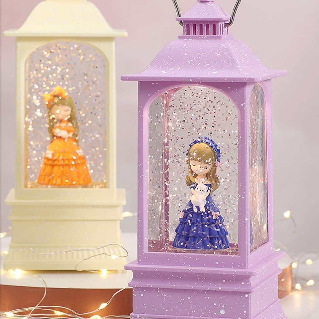 Regalo Music Box Regalo Bambini Carino Ornamenti Principessa Musica Box Crystal Ball Girls Regalo di Compleanno Bambina Notte Luce Pratico (Color : Purple)
