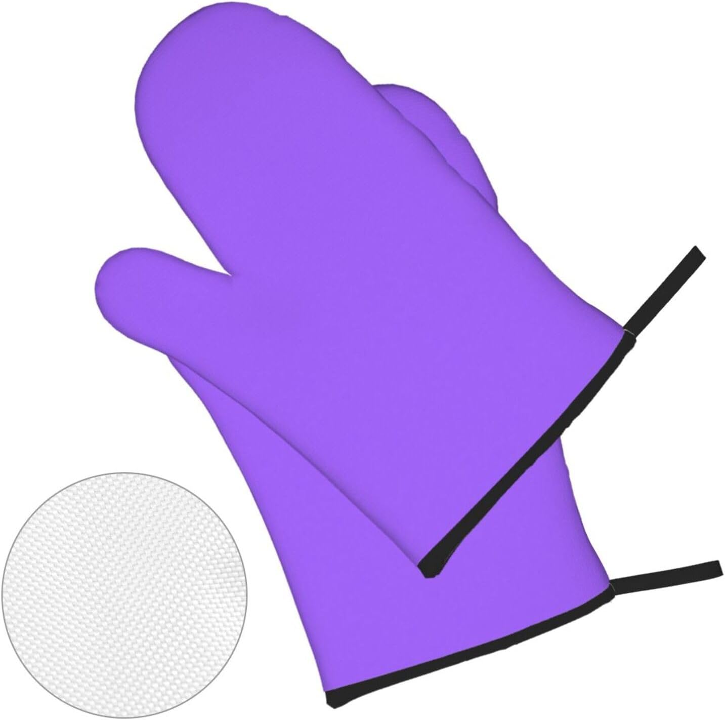 Solid color light purple Oven gloves and heat-resistant mat 4-piece set. Suitable for grilling, microwave oven frying, and baking