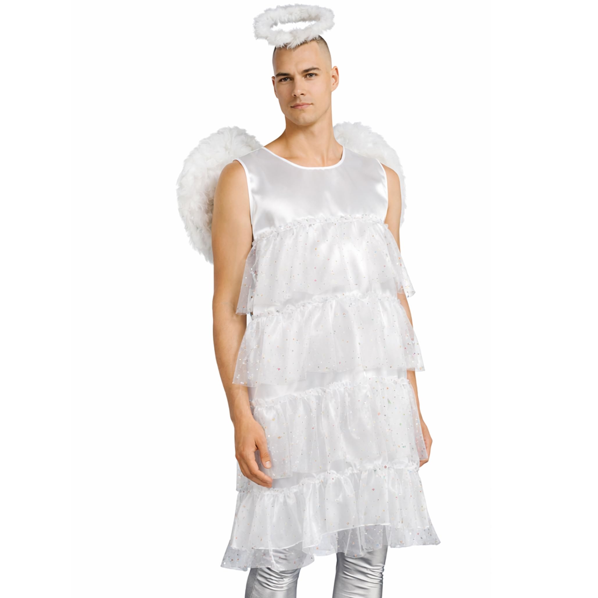Krause & Sohn Engel Kostüm XL – Weißes Herrenengel-Kostüm für Fasching