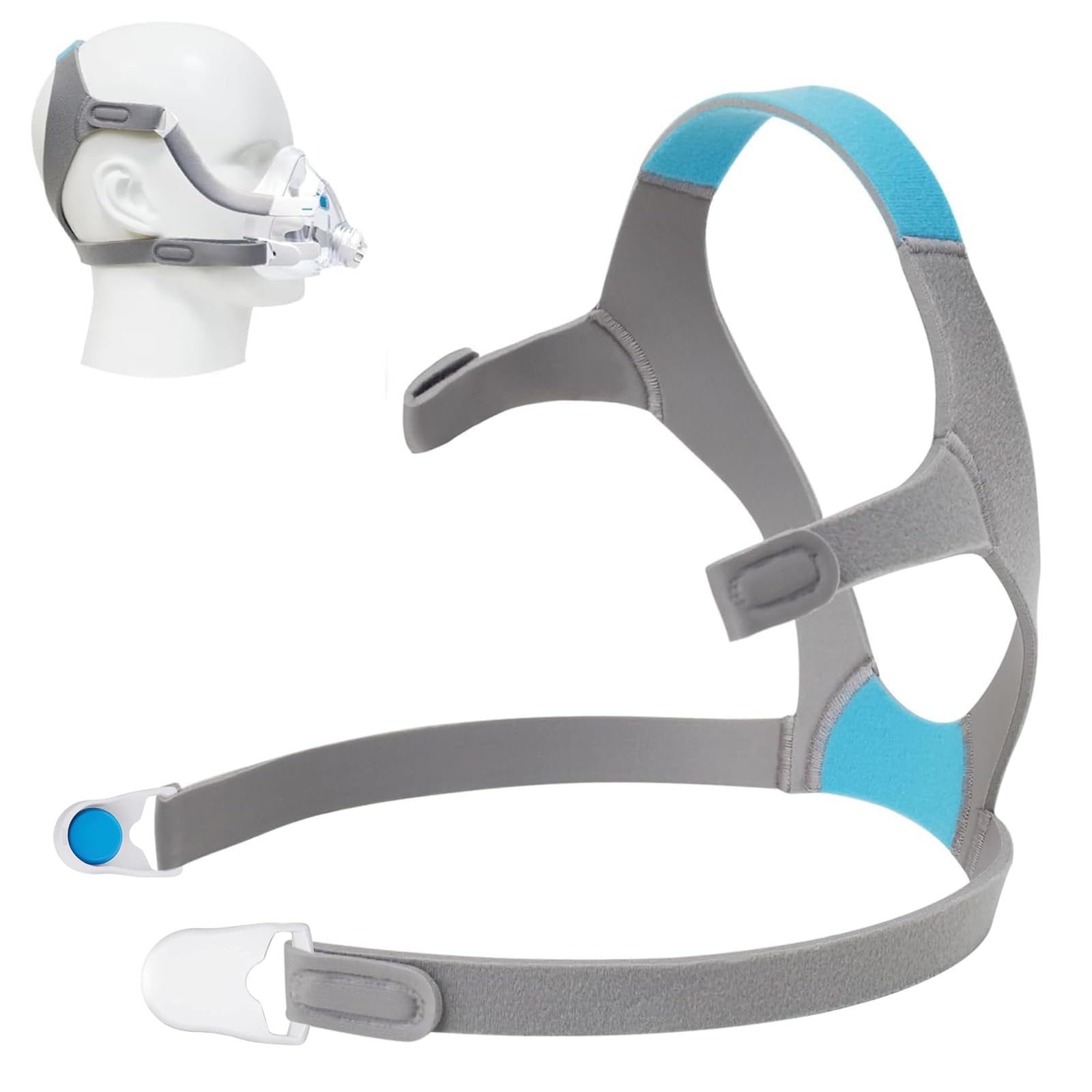 CPAP Kopfbedeckung Kopfbband mit Clips CPAP Maskenband für AirFit/AirTouch F20 (Maske nicht enthalten)
