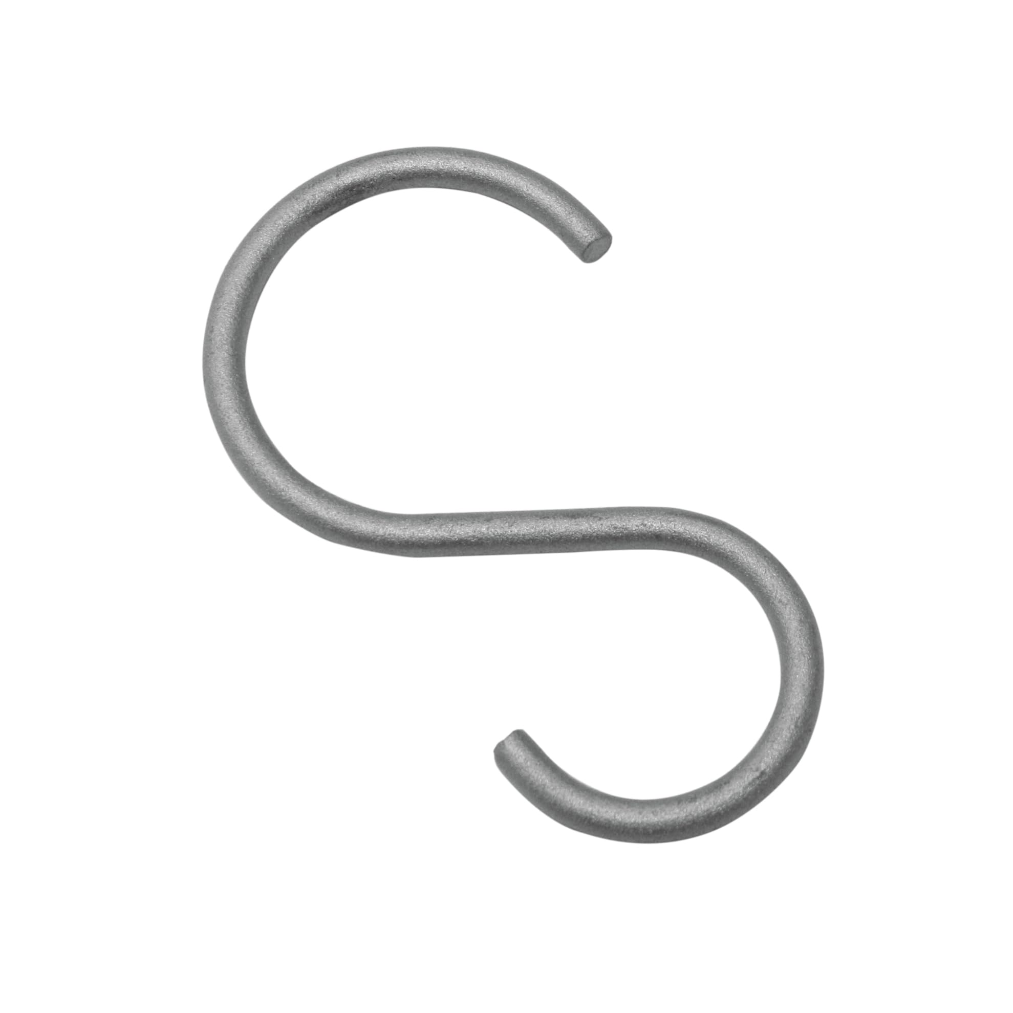 GARDINIA S-Haken für Gardinenstangen mit Ø 25 mm, Serie Industrial Home, Zum Aufhängen von Gardinen und Vorhängen, Metall, Farbe Silber, 10 Stück