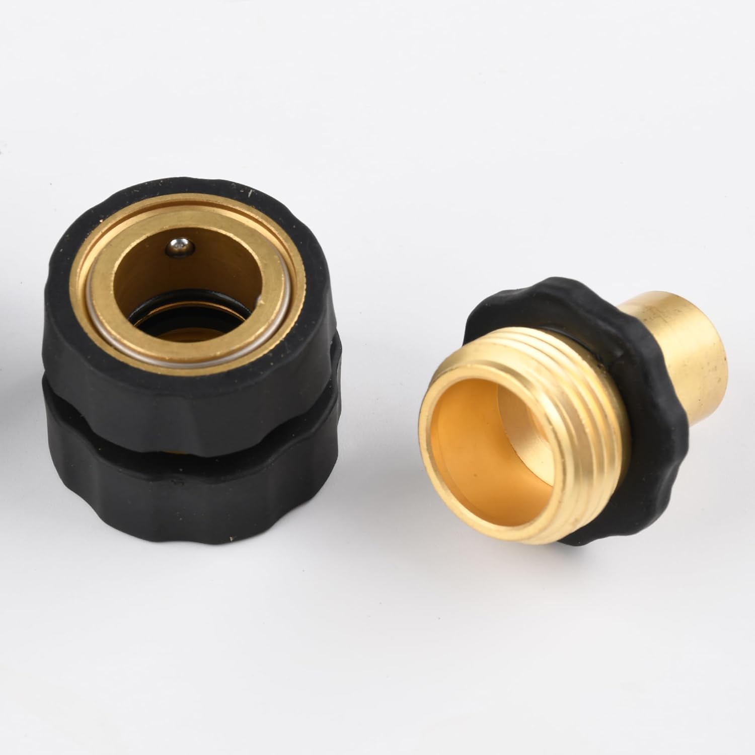 3/4 Inch Brass Garden Hose Quick Connector Set, 6 Pack Male & Female Water Hose Quick Connect Fittings with Extra Washers, Heavy Duty Quick Release Hose Connector for Garden Hose Repair & Adapter Use