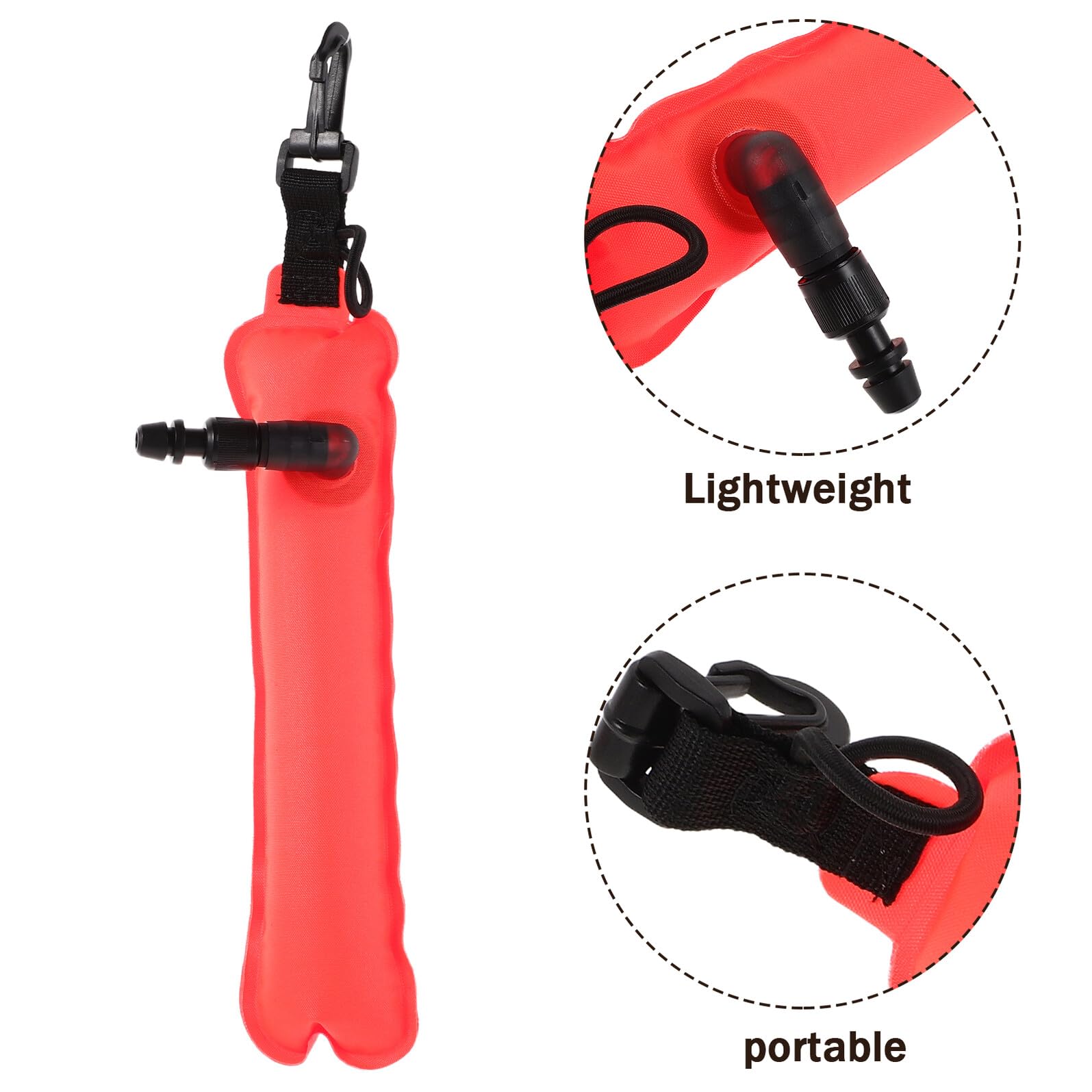 ORFOFE Taucher Signalboje Aufblasbar Sicherheitsmarkierung Orange Fluoreszierend Robuste Unterwasser Signalleuchte für Freitaucher und Wassersport