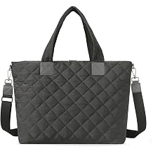 WESTBRONCO Tote Bag for Women with Zipper Large Puffer Quilted Tote Bag for Travel Gym Work