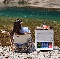 Vista 6 de Contenedores de almacenamiento plegables con tapas de madera, caja de almacenamiento plegable de plástico con tabla de cortar, contenedor portátil