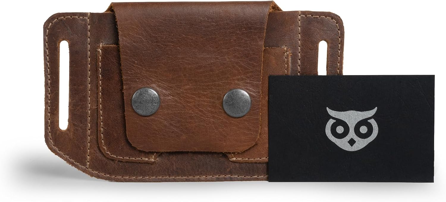 Hide & Drink, Tactical Card Holder, Card Storage, Handmade from Full Grain Leather - Bourbon Brown