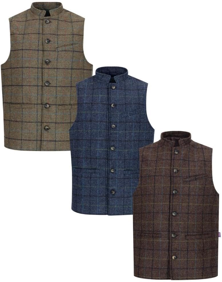 Walker and Hawkes - Abraham Moon Nehru Tweed Waistcoat