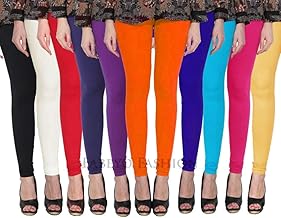 Women Skinny Fit Cotton Lycra Fabric Leggings for Women Multi Color Combo Pack of 10 (in, Alpha, XL, Regular, Multi)