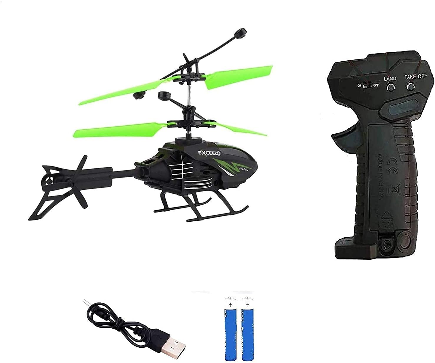 ZZZ Helicopter with Radio Remote Control and Hand Sensor Charging Helicopter 2 in 1 Toys with 3D Light Toys for Boys Kids (Indoor & Outdoor Flying)